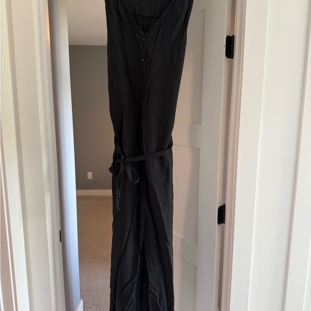 Splendid Collection Black Button Down Maxi Dress